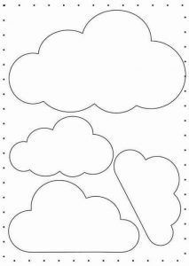 a paper cutout with clouds and a weather vane