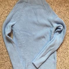 Land’s End. Never Worn Mock Neck Sweater, Lands End, Colorful Sweaters, Neck Sweater, Mock Neck, Color Blue, Sweaters For Women, Women Shopping, Blue