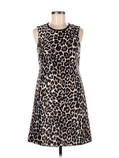 J.Crew Casual Dress Size: 2 Brown Dresses - used. 100% POLYESTER, A-Line, Crew Neck, Print, Knee Length, Sleeveless | J.Crew Casual Dress - A-Line: Brown Print Dresses - Used - Size 2 Sleeveless Leopard Print Dress For Fall, Brown Casual Dress, Brown Dresses, Print Dresses, Leopard Print Dress, Animal Print Dresses, Brown Dress, Second Hand Clothes, Clean Out