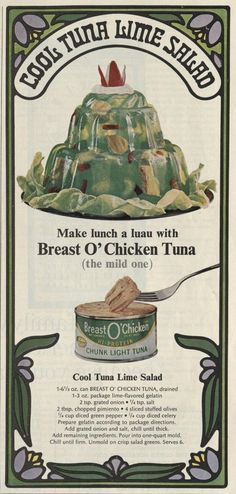 an advertisement for the good tuna lime salad