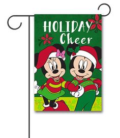 mickey and minnie holiday cheer garden flag