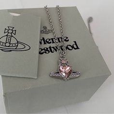 Vivienne Westwood heart necklace Vivian Westwood Pink Necklace, Vivienne Westwood Pink Heart Necklace, Vivienne Westwood Necklace And Earrings, Vinnie Westwood Jewelry, Vivienne Westwood Ariella Necklace, Vivene Westwood Necklace, Vivirnnr Westwood, Viviane Westwood Necklace, Vivienne Westwood Jewlrey