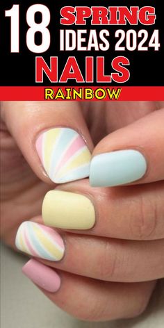 Nails Rainbow Tips, Spring Nails Rainbow, Neon Tips, Rainbow Tips, Nails Rainbow