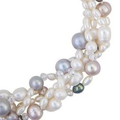 5 Strand Freshwater Pearl Necklace with Moonglow clasp. Available in B - Dog House Pearls Luxury Gray Pearl Necklace, Crafty Witch, Multicolor Pearl Necklace, Chunky Pearl Necklace, Black Freshwater Pearls, Chunky Pearls, Silver Diamond Necklace, Yellow Pearl, Pearl Accessories