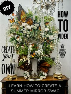 a magazine cover with an image of a vase filled with flowers and butterflies on it