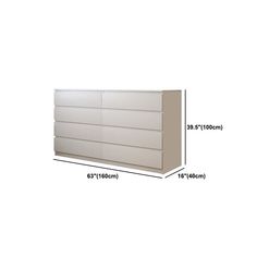 an image of a white dresser with measurements