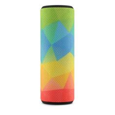 a colorful speaker on a white background