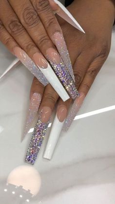 Bling Acrylic Nails, Summer Acrylic Nails