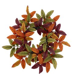 a wreath made out of leaves on a white background