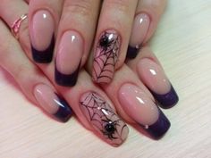 Spider web Spider Nail Art, Spider Nails, Spider Nail, Ten Nails, Punk Nails, Nails Only, Halloween Nail Designs, Fire Nails