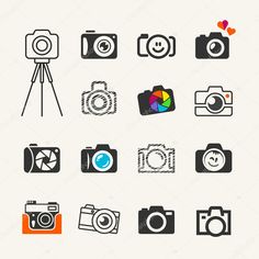 camera and video equipment icon set