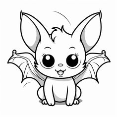 a cute little bat with big eyes