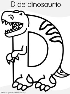 the letter d is for dinosaur coloring page