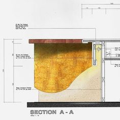 an architectural drawing of the section a and section b