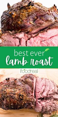 the best ever flank roast recipe with fresh herbs on top and in the middle, it is