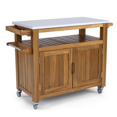 Homestyles Outdoor Accessories Homestyles - Maho Brown Outdoor Cart | 5663-95 Bar Serving Cart, Wood Bar Cart, Outdoor Cart, Outdoor Barbeque, Brown Kitchens, Wood Bar, Teak Outdoor, Large Kitchen, Wooden Kitchen