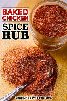 baked chicken spice rub on a wooden cutting board