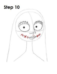 a drawing of a woman's face with the words step 8