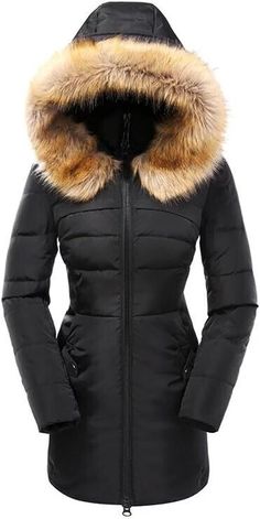 Valuker Women's Down Coat With Fur Hood With 90% Down Parka Puffer Jacket Shipping & Handling Most orders are shipped within one business day with standard shipping and tracking number. Tracking information will be automatically uploaded as soon as the item has been shipped. Please make sure to provide the correct shipping address during checkout as the address cannot be changed after checkout. We are not responsible for any incorrect or undeliverable addresses.  We Only Ship To The Lower 48 Sta Coat With Fur Hood, Best Winter Coats, Coat With Fur, Ootd Spring, Warm Winter Jackets, Fur Hood Coat, Fur Parka, Womens Winter, Down Parka