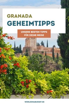 an image of the cover of granda geheimtipps, with trees and flowers in