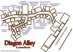 a map showing the location of dragon alley in london, with directions to nearby locations