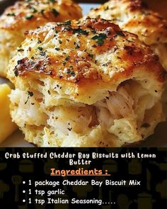 crab stuffed cheddar biscuits with lemon butter ingredients