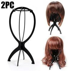 2PC Stylish Stand Tool Plastic Folding Stable Wig Hair Head Hat Cap Holder This beauty care product is of good quality, can be used for a long time, and can effectively help us with personal care Gift -- You can give it as a gift to your friend, boyfriend, or wife. Portable and Easy to Use-- A small one, very suitable for carrying around, you can put it in your bag or pocket Size: One Size.  Color: Black. Diy Ombre Hair, Hair Hat, Hat Display, Mega Hair, Wig Stand, Human Braiding Hair, Hat Stands, Mannequin Heads, Black Wig