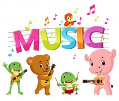 children's music with animals and musical instruments