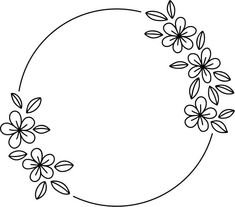 a circle with flowers on it