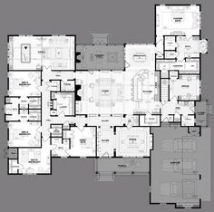 the floor plan for this luxury home is shown in black and white, with multiple levels