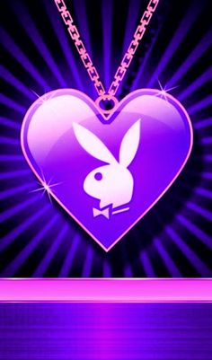 a purple heart with a rabbit on it