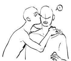 a drawing of two people embracing each other