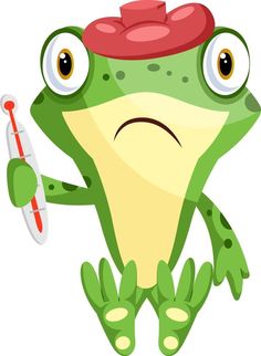 Sad sick frog holding a thermometerillustrationvector on white backgroundbackgroundAdwhitevectorAd Thermometer Illustration, Meal Recipes, Background Background, Illustration Vector, Style Tips, White Background, Vector Free