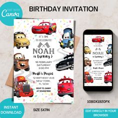 this is an image of a birthday party with cars