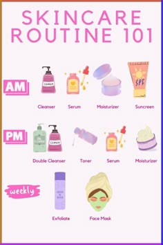 Just starting out with finding your skincare routine that suite you? Start with this simple guide! #skincare #beauty #selfcare #skincaretips #routine #Glassskin Afternoon Skincare Routine, Simple Skincare Routine For Beginners, Lazy Skincare, Face Routine Daily, Minimalist Skincare Routine, Teen Skincare Routine, Double Cleanser, Glow Up Board, Glowing Skin Secrets