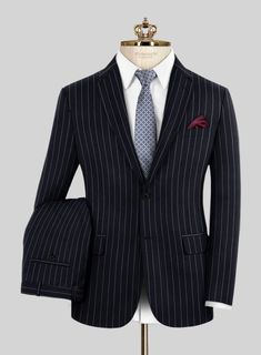 Slip on the understated artistry with our Bristol Deep Blue Rope Stripe Suit that channels the exclusive charm in a prestigious way. Furthermore, our suit is tailored from super 120's pure wool fabric, which brings lean, supple textures that leads to pleasing softness with a striped pattern over a blue tinge. Follow the link and shop for your suit today!! #studiosuits #woolsuitformen #dappergentleman #stylish #elegant #chic #trends Herringbone Tweed Jacket, Stripe Suit, Flannel Suit, Herringbone Tweed, Green Suit, Black Rope, Tweed Suits, Linen Suit, Button Jacket