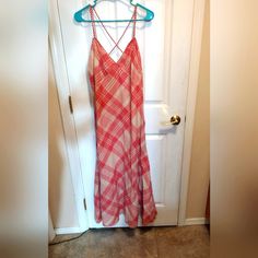 Polo By Ralph Lauren Maxi Dress. Never Worn. Side Zip. Cotton Lining Is Full Length. Peach And Tan Plaid. Plaid Maxi Dress For Summer Beach, Plaid Sundress For Beach, Tan Plaid, Ralph Lauren Dresses, Ralph Lauren Dress, Polo Dress, Polo By Ralph Lauren, Side Zip, Polo Ralph