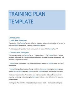 the training plan is shown in this document