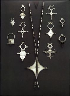 . Ancient Silver Jewelry, Silver Cross Necklaces, Tuareg Jewelry, Cross Necklaces, Ear Tunnels, African Jewelry, Cross Designs, Amulets