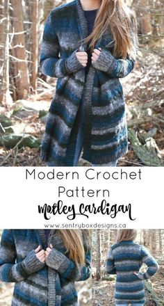 the modern crochet pattern for a women's cardigan