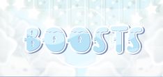 the word boots is made up of blue letters and stars on a light blue background