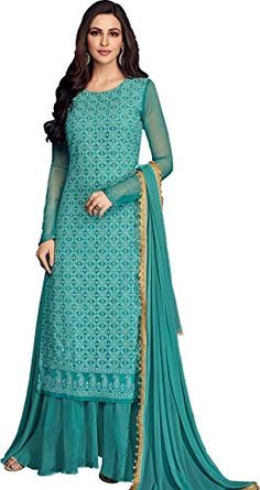 Sky Blue Colour Combinations, Sky Blue Colour Dress, Dresses Colour Combination, Blue Dress Combination, Blue Colour Combinations, Contrast Colour Combination, Kurti Designs For Stitching, Sky Blue Dresses, Long Kurta Designs