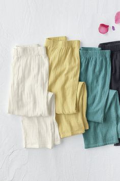 These pants really do make summer a breeze. They’re light, easy and versatile in crinkled cotton gauze, with a full elastic waist. Imported. | Women's Summer Breeze Gauze Pants - Ivory - 2X - Plus Size Gauze Pants Outfit, Joy Outfits, Cotton Gauze Clothing, Flowy Summer Pants, Cotton Gauze Pants, Cruise Wardrobe, Gauze Clothing, Skirt Outfit Summer, Gauze Pants