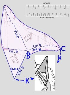 a drawing of an origami kite with measurements for the top and bottom part