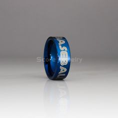 Baseball Ring, CUSTOMIZE Any Team Logo Baseball Stitch Pattern Ring, Blue Tungsten Ring, Blue Ring, Blue Wedding Band, Blue Wedding Ring, Baseball Stitch Ring, Blue Wedding Band Stitch Ring, Baseball Ring, Blue Tungsten Ring, Blue Wedding Band, Blue Wedding Rings, Baseball Stitch, Tungsten Carbide Wedding Bands, Black Wedding Band, Couples Ring Set