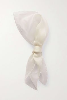 EXCLUSIVE AT NET-A-PORTER. The Row's 'Milette' head scarf evokes those worn by film stars in the '40s and '50s. Cut from crisp silk-organza, it has a sheer finish and can be styled in multiple ways. Tie yours into a bow at the back. Classic Silk Scarf For Weddings, Elegant Silk Headscarf For Summer, Chic Silk Scarf For Summer Weddings, Classic Silk Scarf For Wedding, Chic Silk Scarf For Wedding In Summer, Elegant White Headscarf For Wedding, Elegant White Wedding Headscarf, White Headscarf For Wedding, Silk Headwrap