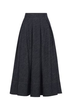 Characterized by a look reminiscent of classic denim, the pure cotton twill is a lightweight, comfortable fabric that is suitable year-round. Side zip closure Pleated Circle Skirt, The Pure, Circle Skirt, Brunello Cucinelli, Dark Denim, Cotton Twill, Side Zip, Pure Cotton, Nordstrom