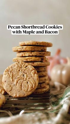 a stack of cookies sitting on top of a table