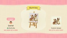 an animal crossing game is shown in this screenshot from the app, bunnies