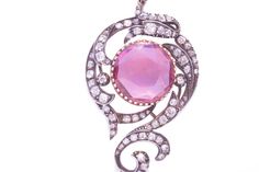 Antique Spinel Diamond Silver Gold Pendant For Sale at 1stdibs Antique Gemstone Oval Pendant Jewelry, Antique Pink Rose Cut Diamond Jewelry, Antique Rose Cut Diamond Pendant Necklace, Ornate Rose Cut Diamonds Jewelry Collectible, Victorian Rose Cut Diamond Pendant Jewelry, Antique Pendant, Objet D'art, Gold Pendant, Silver Gold